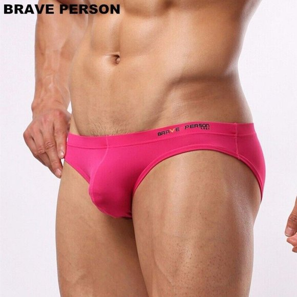 Brave Person  Swim Bikini Brief - Rose Pink -  Contoured Pouch - Picture 12 of 13